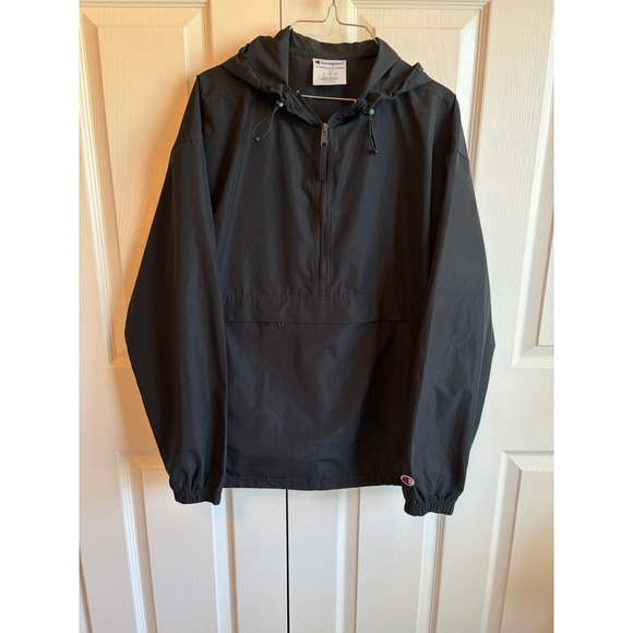 Champion Other - Champion Mens Packable Quarter Zip Windbreaker Jacket Black Large L